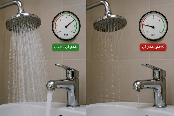 کاهش فشار آب ساختمان